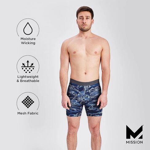 ملابس داخلية للرجال من MISSION Mesh مقاس 6 بوصات - إطلاق حراري للأداء - 3 عبوات in Kuwait