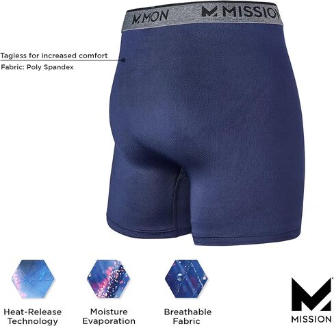 ملابس داخلية للرجال من MISSION Mesh مقاس 6 بوصات - إطلاق حراري للأداء - 3 عبوات in Kuwait