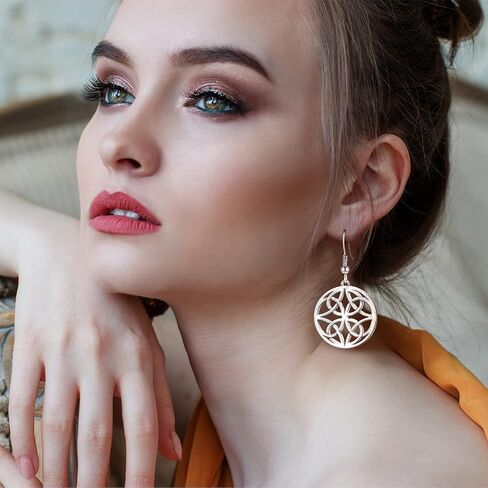 8 Pairs Celtic Knot Dangle Earrings Silver Knot Drop Earrings Hook Earrings in Saudi Arabia