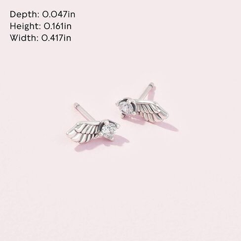 أقراط PANDORA Sparkling Angel Wing - أقراط أنيقة للنساء - هدية رائعة لها - مصنوعة من الفضة الاسترليني ومكعب الزركونيا in Saudi Arabia