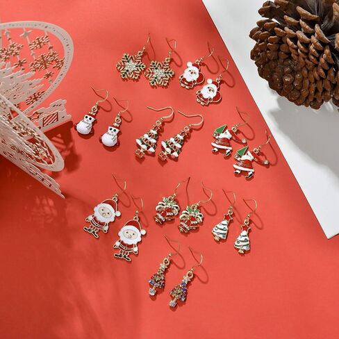 مجموعة أقراط متدلية مكونة من 9-20 زوجًا من أقراط عيد الشكر وعيد الميلاد والعطلات المتدلية للنساء والفتيات in Kuwait