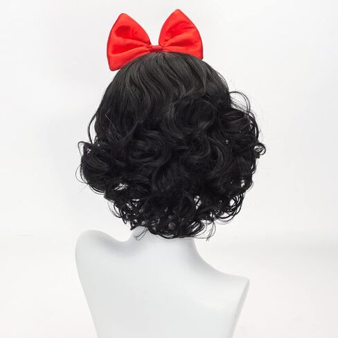 FALAMKA شعر مستعار أسود قصير للفتيات شعر مستعار بوب مجعد زي تنكري لحفلات الهالوين in Kuwait