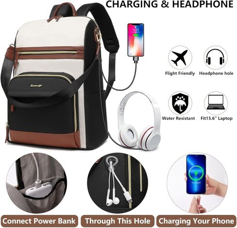 Laptop Backpack Women Travel Bag - 15.6 Inch Convertible Computer Backpack Purse for Women Fashion Nurse Work School Bags Waterproof Daypack Anti Theft Teacher Bookbag for Ladies College Business in Kuwait