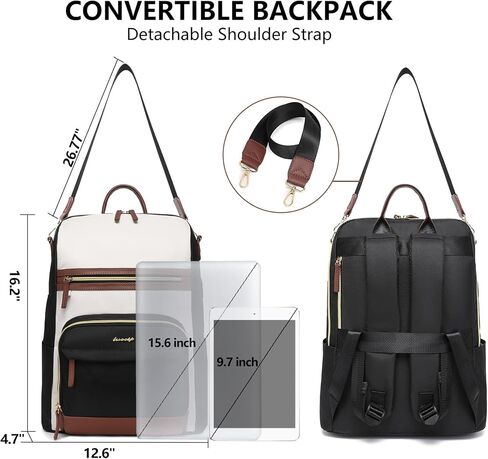 Laptop Backpack Women Travel Bag - 15.6 Inch Convertible Computer Backpack Purse for Women Fashion Nurse Work School Bags Waterproof Daypack Anti Theft Teacher Bookbag for Ladies College Business in Kuwait