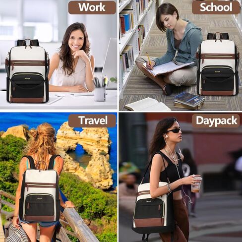 Laptop Backpack Women Travel Bag - 15.6 Inch Convertible Computer Backpack Purse for Women Fashion Nurse Work School Bags Waterproof Daypack Anti Theft Teacher Bookbag for Ladies College Business in Kuwait