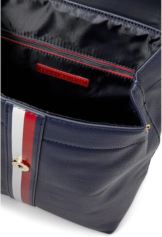 Tommy Hilfiger Ruby II Flap Backpack-Pebble PVC Heritage Brown One Size in Saudi Arabia
