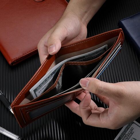 محفظة جلدية هدية لحفيدي للرجال، محفظة جلدية مخصصة منقوشة، لا تنسى أبدًا أنني أحبك، محفظة جلدية للجد والجدة لهدايا التخرج لعيد ميلاد الحفيد (حفيد أنا أحبك) in Kuwait