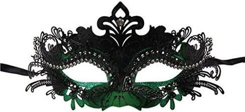 Vanki 1 PCS Masquerade Mask Laser Cut Metal Shiny Rhinestone Party Mask in Kuwait