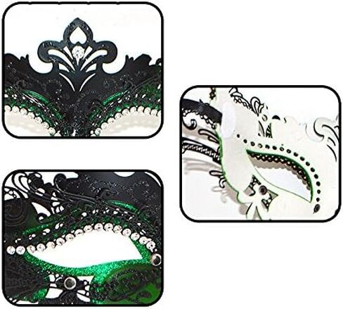 Vanki 1 PCS Masquerade Mask Laser Cut Metal Shiny Rhinestone Party Mask in Kuwait