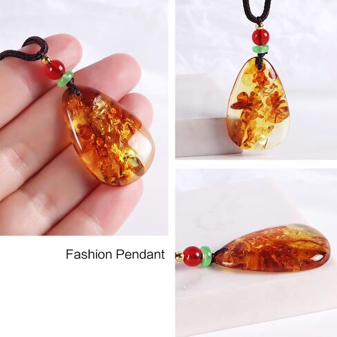 Guptue Natural amber pendant The teardrop Amber pendant explosive flower multi-flower artistic conception beautiful petal shape different flower pendant for women in Kuwait