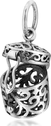 AeraVida See Through Filigree Ornate Prayer Box .925 قلادة فضة استرليني in Saudi Arabia