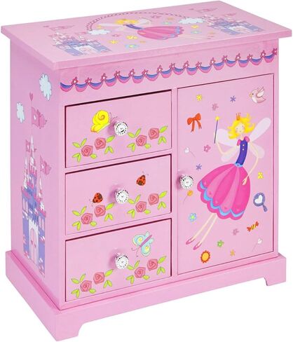 Jewelkeeper Music Box 3 Pullout Drawers, Fairy Castle Design, Waltz The Flowers Tune in Saudi Arabia