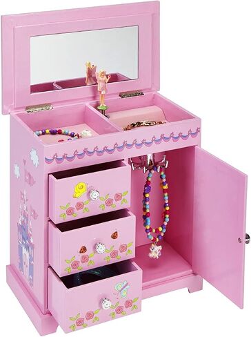 Jewelkeeper Music Box 3 Pullout Drawers, Fairy Castle Design, Waltz The Flowers Tune in Saudi Arabia