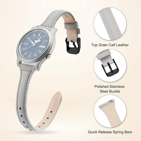 Ritche Quick Release Leather Watch Bands for Women Ladies Watch Straps Replacement 12mm 14mm 16mm 18mm 20mm Black/Light Pink/White/Brown/Gray/Dark Blue in Kuwait