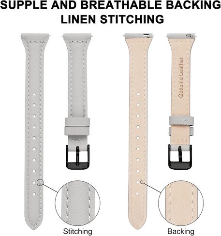 Ritche Quick Release Leather Watch Bands for Women Ladies Watch Straps Replacement 12mm 14mm 16mm 18mm 20mm Black/Light Pink/White/Brown/Gray/Dark Blue in Kuwait