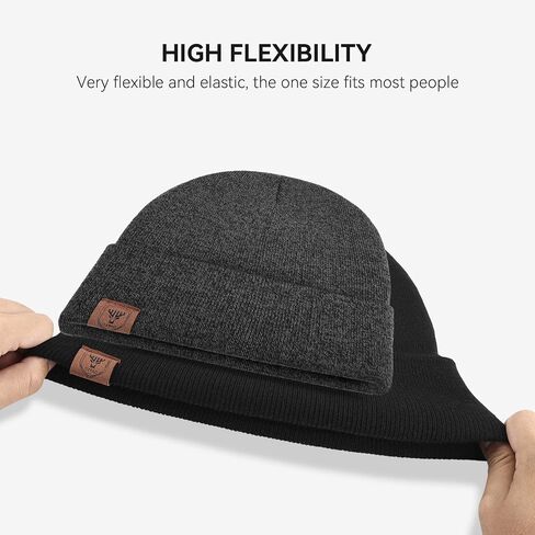 OZERO 3-Pieces Beanie Hat Scarf Gloves Set - Winter Knitted Set Touchscreen Gloves Slouchy Hat Neck Warmer Keep Warm in Saudi Arabia