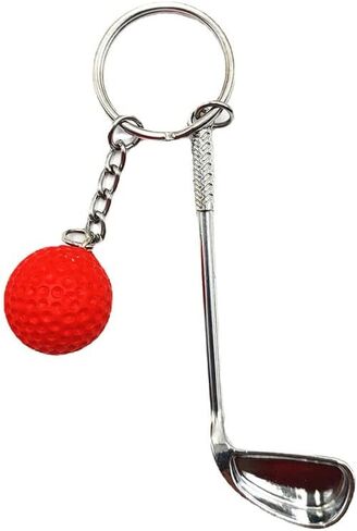 Ergugos Mini Golf Club Ball سلسلة مفاتيح معدنية سلسلة مفاتيح سيارة حامل الهاتف حقيبة قلادة مفتاح سلسلة كيرينغ الرياضة سبليت حلقة رئيسية لمحبي الرياضة عشاق هدية سلاسل المفاتيح، أحمر in Kuwait