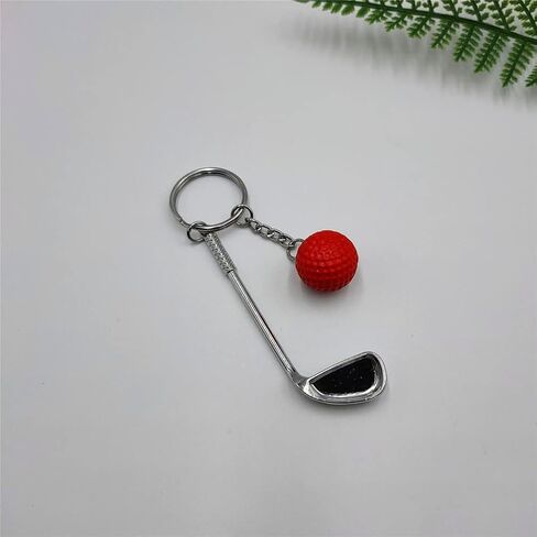 Ergugos Mini Golf Club Ball سلسلة مفاتيح معدنية سلسلة مفاتيح سيارة حامل الهاتف حقيبة قلادة مفتاح سلسلة كيرينغ الرياضة سبليت حلقة رئيسية لمحبي الرياضة عشاق هدية سلاسل المفاتيح، أحمر in Kuwait