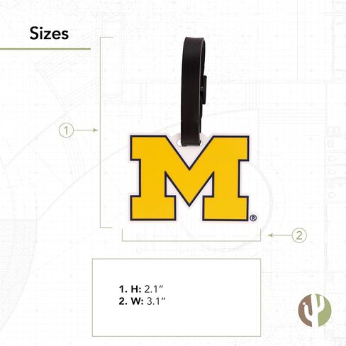 University of Michigan Luggage Tag Wolverines UM U of M Tags Bag (PVC Luggage Tag - Design A) in Saudi Arabia