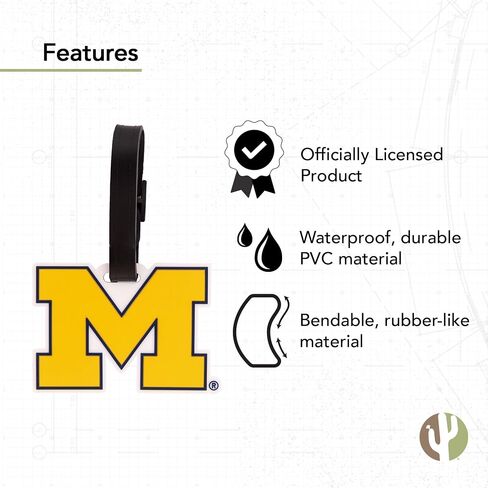 University of Michigan Luggage Tag Wolverines UM U of M Tags Bag (PVC Luggage Tag - Design A) in Saudi Arabia