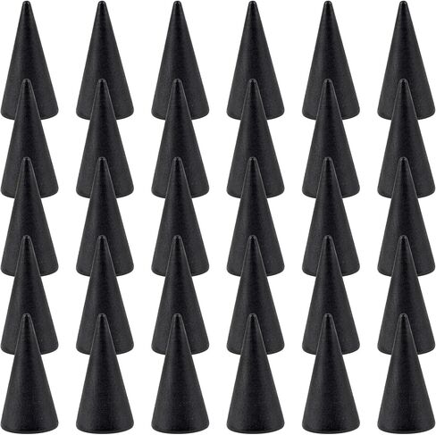 Framendino, 25 Pack Wooden Cone Ring Holder Wood Ring Display Stand Organizer Holders Jewelry Display DIY Craft Wood Cone Stand in Kuwait