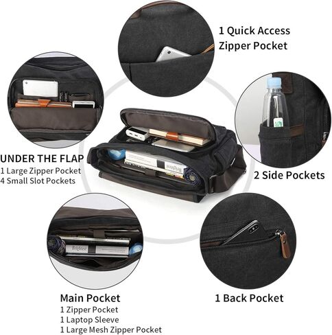 حقيبة كمبيوتر محمول مقاس 17 بوصة، حقيبة رسول للرجال، حقيبة كمبيوتر للسفر كاجوال من القماش الكتاني، حقيبة كتف للرجال، حقائب كروس للرجال، حقيبة كمبيوتر محمول للمدرسة in Kuwait