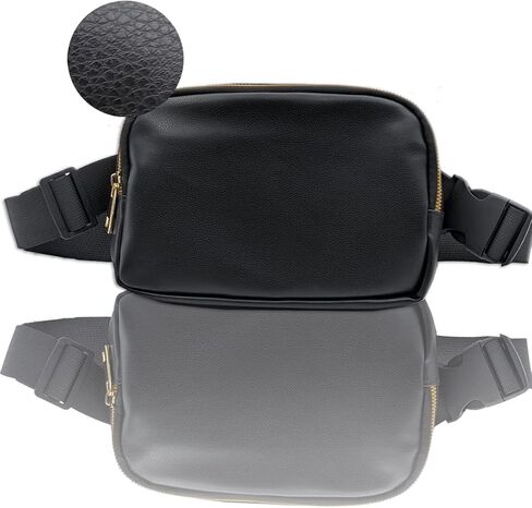 حقيبة خصر صغيرة من الصوف للجنسين مع حزام قابل للتعديل، حقيبة حزام شيربا، حقيبة خصر صغيرة للنساء، حقائب فاني باك دوبس كروس بودي ليمون للنساء والرجال - حقيبة حزام في كل مكان (صوف أسود) in Kuwait