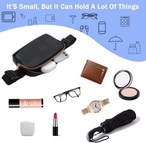 حقيبة خصر صغيرة من الصوف للجنسين مع حزام قابل للتعديل، حقيبة حزام شيربا، حقيبة خصر صغيرة للنساء، حقائب فاني باك دوبس كروس بودي ليمون للنساء والرجال - حقيبة حزام في كل مكان (صوف أسود) in Kuwait