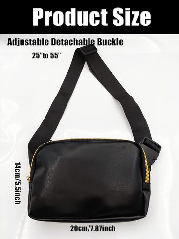 حقيبة خصر صغيرة من الصوف للجنسين مع حزام قابل للتعديل، حقيبة حزام شيربا، حقيبة خصر صغيرة للنساء، حقائب فاني باك دوبس كروس بودي ليمون للنساء والرجال - حقيبة حزام في كل مكان (صوف أسود) in Kuwait