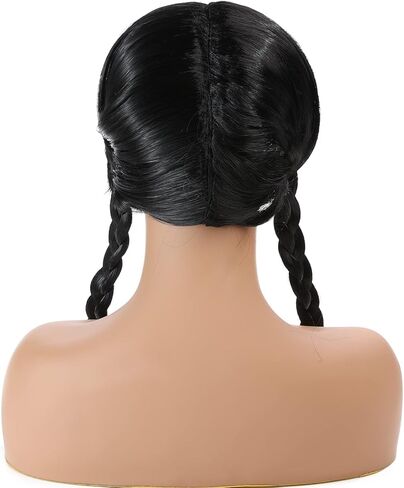 شعر مستعار مجدول أسود طويل من WanBigVa مع فرقعة للفتيات والنساء في حفلات الهالوين مع عصابة رأس in Kuwait