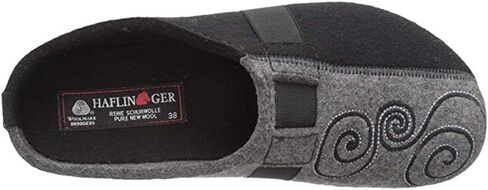 HAFLINGER Women's Magic Clogs-and-Mules-Shoes, Black/Grey, 12 in Saudi Arabia