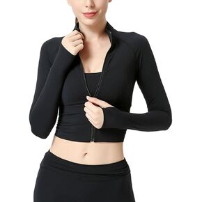 سترة FindThy النسائية ذات الأكمام الطويلة ذات المقاس النحيف للتمارين الرياضية، ملابس رياضية لليوجا in Kuwait