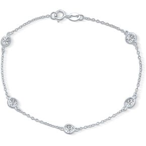 Bling Jewelry Elegant Delicate Cubic Zirconia AAA CZ By The Yard Anklet Solitaire Tennis Anklet Ankle Bracelet For Women Rose 14K Yellow Gold Plated .925 Sterling Silver 9-10 Inch in Kuwait