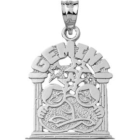 Claddagh Gold .925 Sterling Silver Personalized Zodiac Sign Pendant Charm Necklace