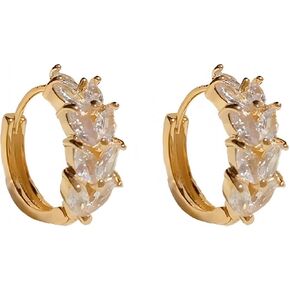 أقراط أذن قمح صغيرة مطلية بالذهب عيار 16 قيراط أقراط نسائية فاخرة أقراط هوجي هوب للنساء والفتيات in Kuwait