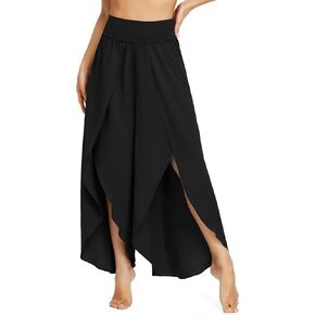 IUGA Flowy Pants High Split Wide Leg Pants for Women Quick Dry Palazzo Pants for Women Casual Yoga Dance Beach Summer