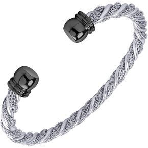 555Jewelry قابل للتعديل سلك ملتوي كابل مفتوح الكفة الإسورة سوار للنساء والفتيات in Kuwait
