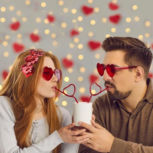 16 قطعة من عصابة الرأس على شكل قلب من Cotiny لعيد الحب والترتر على شكل قلب، عصابات رأس للأطفال والكبار، مستلزمات حفلات عيد الحب in Saudi Arabia