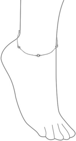 Bling Jewelry Elegant Delicate Cubic Zirconia AAA CZ By The Yard Anklet Solitaire Tennis Anklet Ankle Bracelet For Women Rose 14K Yellow Gold Plated .925 Sterling Silver 9-10 Inch in Kuwait