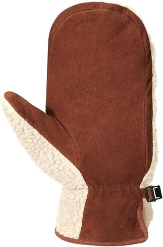 Harssidanzar Men's Sherpa Mitten Genuine Suede Thermal Thinsulate Lined Outdoor Mitt Winter for Cold Weather SM040US in Saudi Arabia