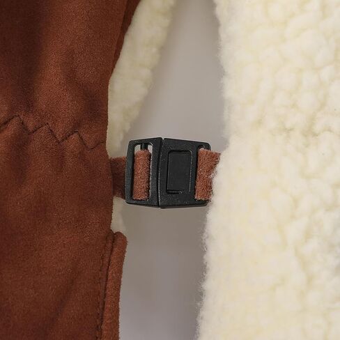 Harssidanzar Men's Sherpa Mitten Genuine Suede Thermal Thinsulate Lined Outdoor Mitt Winter for Cold Weather SM040US in Saudi Arabia