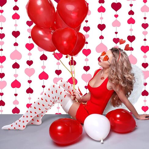 Xuhal 9 Pcs Valentine's Day Cupid Costume Cupid Bow and Arrow Set Wings Heart Headband Tattoo Sticker Heart Shape Sunglasses Thigh High Stockings Arrow Costume Accessories for Women in Saudi Arabia