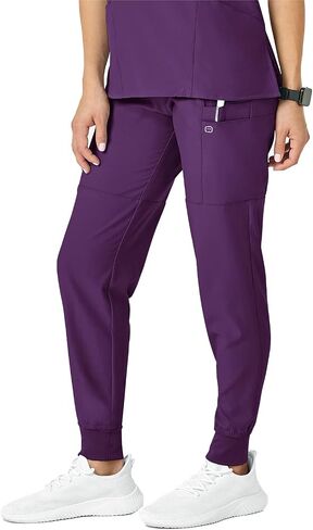 WonderWink W123 Women’s Comfort Waist Cargo Jogger Pant — Eggplant, X-L Petite in Saudi Arabia