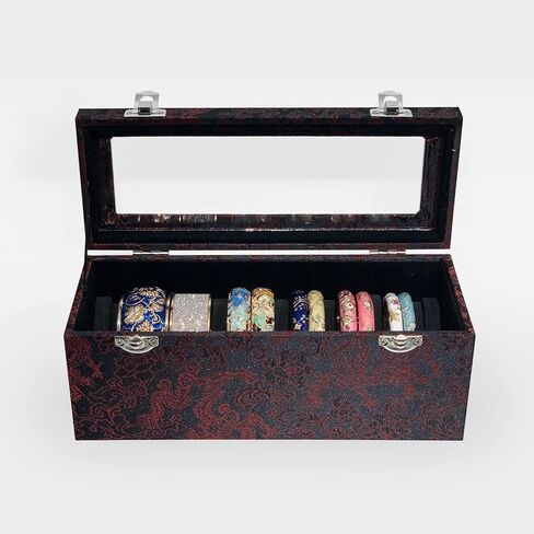 UJOY حزمة عشوائية الألوان المينا طقم مجوهرات زهرة ذهبية منقوشة 10 قطعة أساور مصوغة ​​بطريقة في صندوق in Kuwait