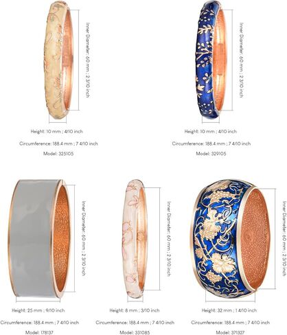 UJOY حزمة عشوائية الألوان المينا طقم مجوهرات زهرة ذهبية منقوشة 10 قطعة أساور مصوغة ​​بطريقة في صندوق in Kuwait