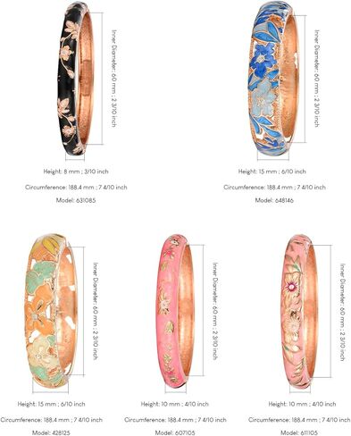 UJOY حزمة عشوائية الألوان المينا طقم مجوهرات زهرة ذهبية منقوشة 10 قطعة أساور مصوغة ​​بطريقة في صندوق in Kuwait