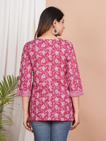 Aveeka Fab Floral Printed Cotton Top Tunic for Women's in Kuwait