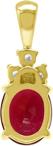 Silvershake 9X7mm Oval Shape Birthstone Gemstone White Gold Plated or Yellow Gold Plated 925 Sterling Silver Classic Pendant Jewelry for Women in Saudi Arabia