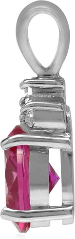 Silvershake 9X7mm Oval Shape Birthstone Gemstone White Gold Plated or Yellow Gold Plated 925 Sterling Silver Classic Pendant Jewelry for Women in Saudi Arabia