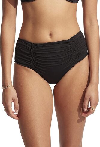 Seafolly Women's Standard Gathered Front Retro Full Coverage Bikini Bottom Swimsuit in Saudi Arabia